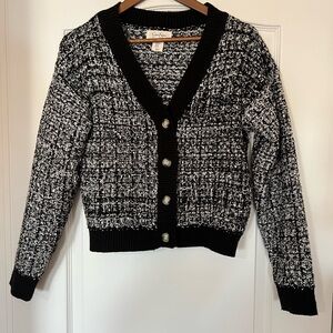Jessica Simpson Black and White Knit Cardigan